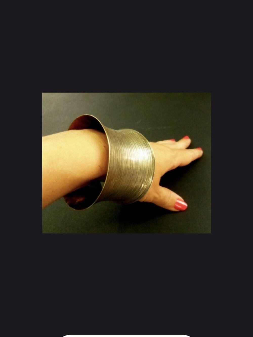 Wide Textured Metal Cuff Bracelet in Sterling Silver